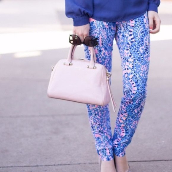 Lilly Pulitzer Kelly Ankle Pant Multi Tic Tac Tile size 10